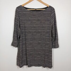 J. Jill Wearever Collection Blouse Women Large Striped Stretch Rayon Comfy Basic